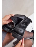 Zateplené boty s ozdobnými prvky na šněrování černé model 21680629 - EVENTO Zateplené boty s ozdobnými prvky na šněrování černé model 21680629 - EVENTO