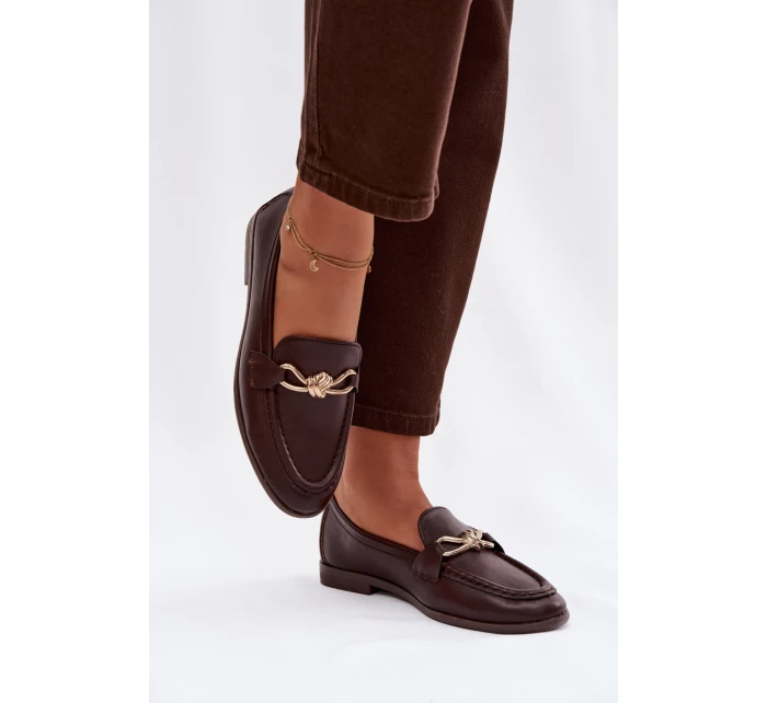 Dámské mokasíny s ozdobným detailem čokoládové rozinky