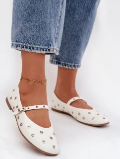 Dámské baleríny se stříbrnými prvky Marivon – bílé