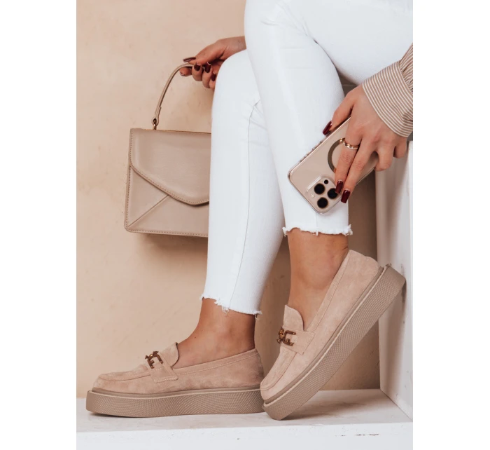Dámské mokasíny na platformě LOFELIS beige FashionStreet ZY0692