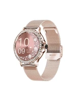 Dámské chytré hodinky VELTORI VT320-1 Zlatý náramek + růžový silikonový řemínek Dámské chytré hodinky VELTORI VT320-1 Zlatý náramek + růžový silikonový řemínek