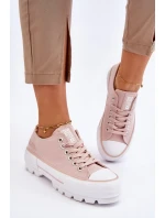 Látkové tenisky na platformě Big Star model 21610266 Nude - Big Star Shoes Látkové tenisky na platformě Big Star model 21610266 Nude - Big Star Shoes