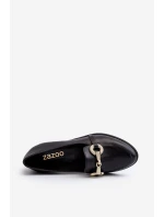 Zazoo 2880 Dámské Mokasíny Kožené S Ozdobou Černé