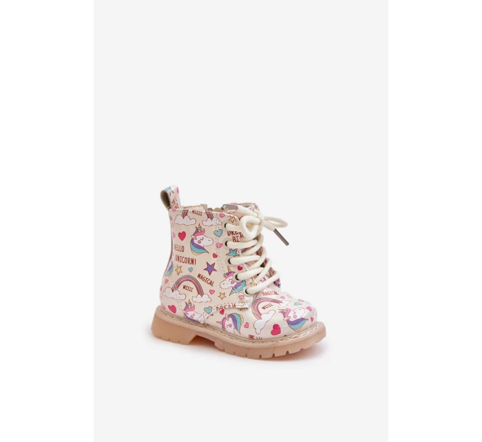 Dětské zateplené boty se zipem béžové model 21678604 - Boto