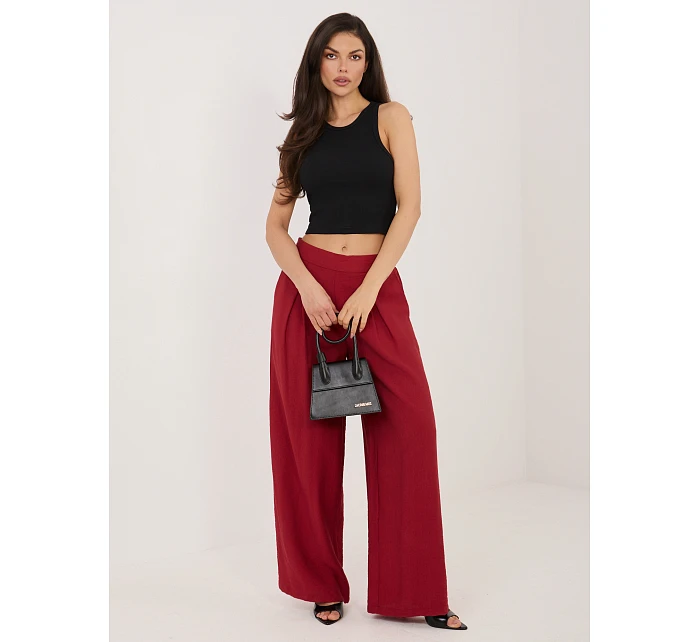 Kalhoty D60103M62449E3 tmavě červená