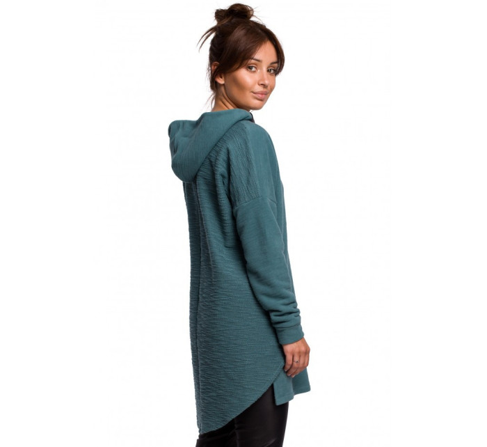 Dámský pletený svetr se lemem  tyrkysový  model 19443650 - BeWear