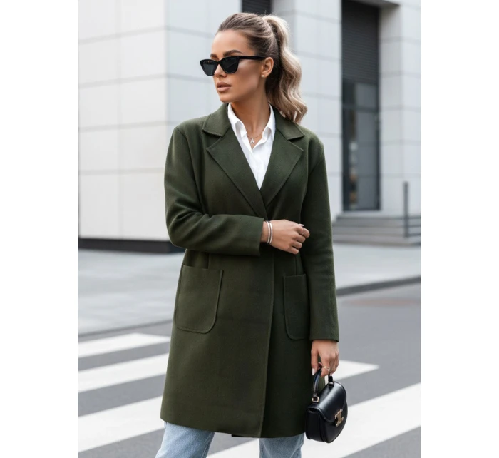 Dámský oversize dlouhý olivový kabát LINNORE FashionStreet NY0704