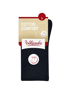 Dámské bavlněné ponožky s model 22214940 lemem COTTON COMFORT SOCKS černá - Bellinda