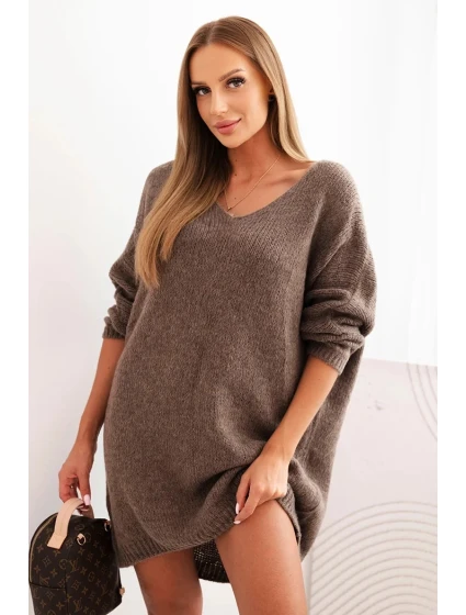 Dámské šaty Plus Size vlněné s výstřihem do V fango Dámské šaty Plus Size vlněné s výstřihem do V fango