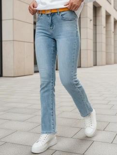 Dámské džínové kalhoty s rovnými nohavicemi a páskem TENDJEN blue FashionStreet UY2497