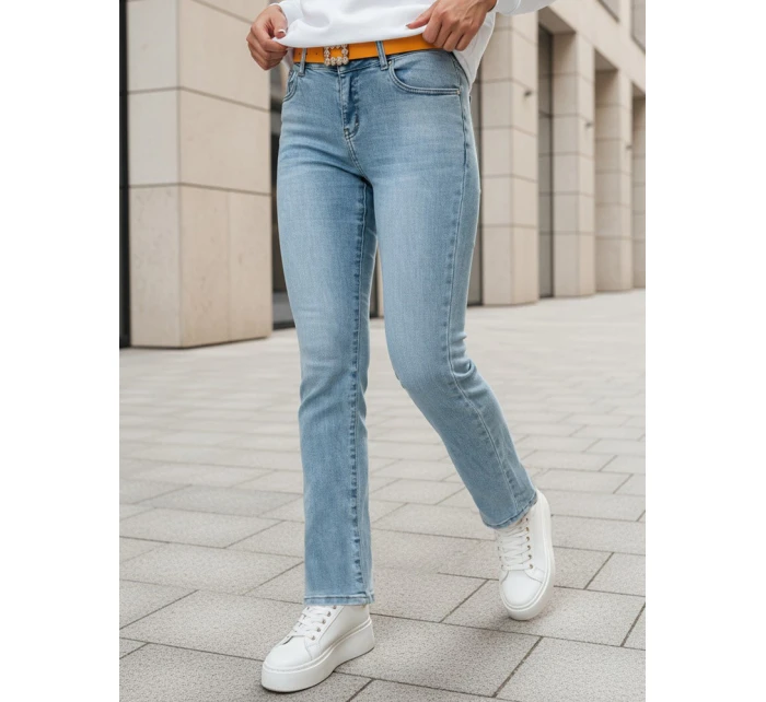 Dámské džínové kalhoty s rovnými nohavicemi a páskem TENDJEN blue FashionStreet UY2497