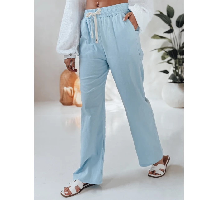 Dámské ležérní kalhoty s širokými nohavicemi BOHO DAY světle modré FashionStreet UY2651 Dámské ležérní kalhoty s širokými nohavicemi BOHO DAY světle modré FashionStreet UY2651