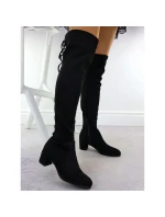 Dámské zateplené boty nad kolena černé Sergio model 21905859 - LEONE Dámské zateplené boty nad kolena černé Sergio model 21905859 - LEONE