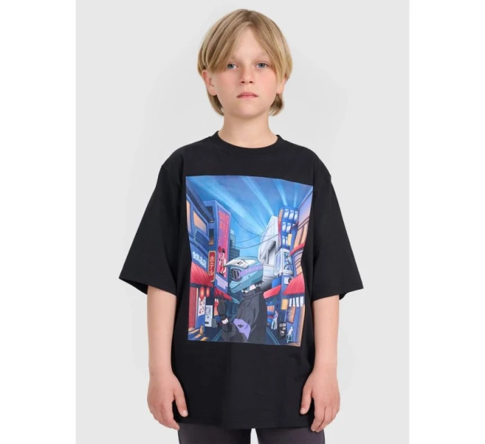 Chlapecké tričko oversize s potiskem model 21816839 - 4F Chlapecké tričko oversize s potiskem model 21816839 - 4F