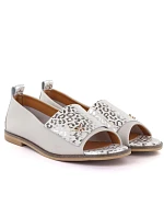 Dámská kožená obuv s otevřenou špičkou béžová Potocki JE19397