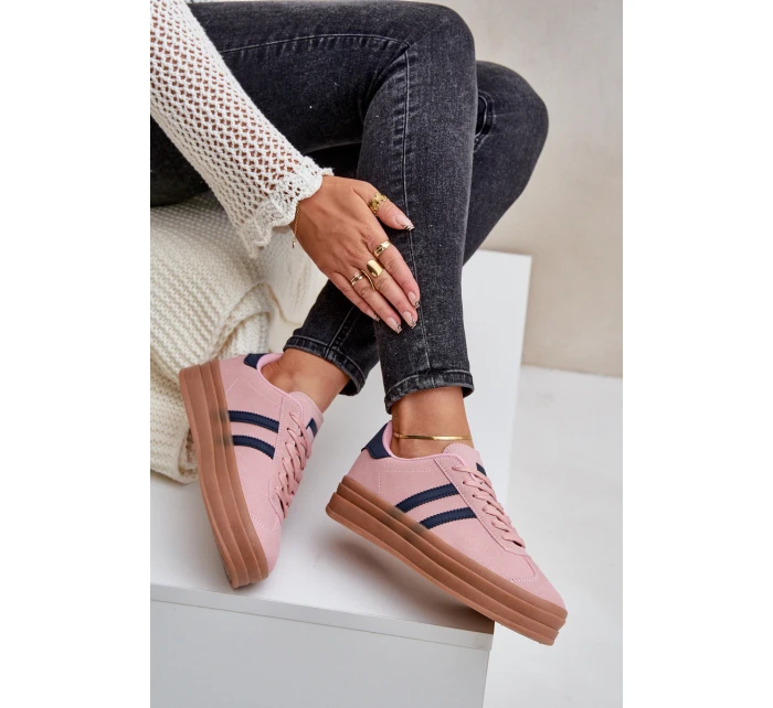 Dámské Tenisky Na Platformě Růžové model 21680443 - Boto