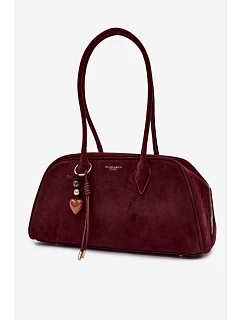 semišová kabelka s přívěskem Bordó model 22111502 - Flora&Co