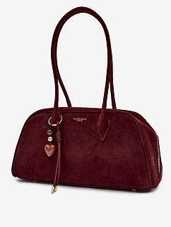 semišová kabelka s přívěskem Bordó model 22111502 - Flora&Co