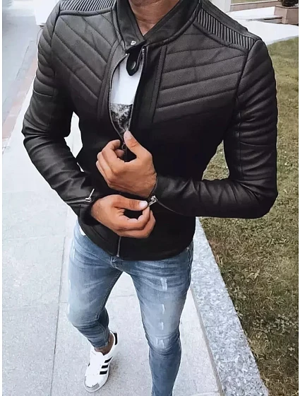 Pánská kožená bunda TX4243 černá - FashionStreet Pánská kožená bunda TX4243 černá - FashionStreet