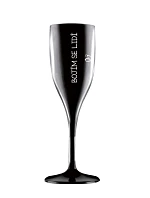 Bojím se lidí - černá nerozbitná prosecco sklenice 150 ml
