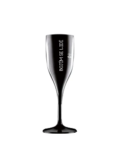 Bojím se lidí - černá nerozbitná prosecco sklenice 150 ml
