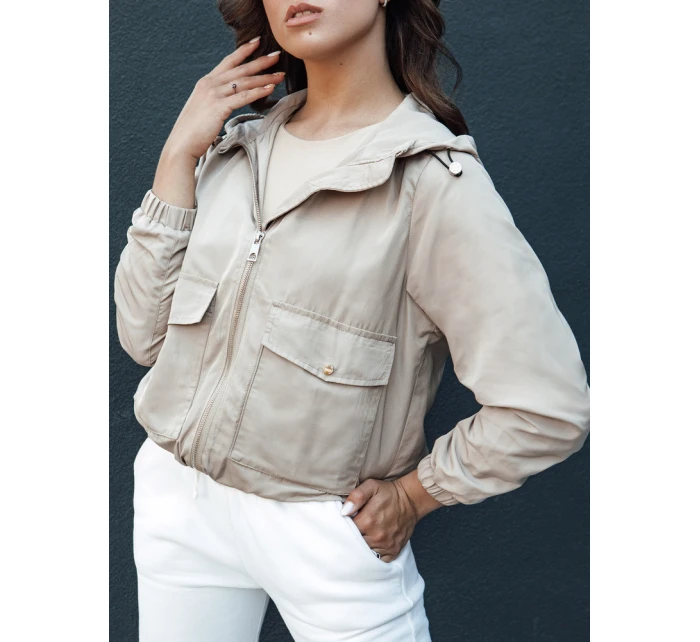 Dámská přechodná bunda s kapucí BELIJ béžová FashionStreet TY4402 Dámská přechodná bunda s kapucí BELIJ béžová FashionStreet TY4402