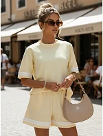 Dámská letní souprava s šortkami žlutá FashionStreet AY1164
