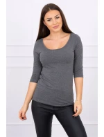 Halenka s kulatým výstřihem graphite melange Halenka s kulatým výstřihem graphite melange