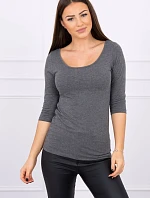 Halenka s kulatým výstřihem graphite melange