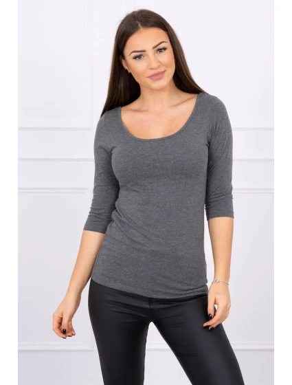 Halenka s kulatým výstřihem graphite melange Halenka s kulatým výstřihem graphite melange