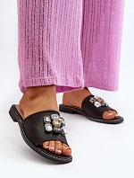 Dámské sandály s ozdobami S.Barski KV27-031 černé