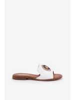 Kožené Pantofle S Dekorací Na Plochém Podpatku Bílé Lewski model 21682268 - Boto Kožené Pantofle S Dekorací Na Plochém Podpatku Bílé Lewski model 21682268 - Boto