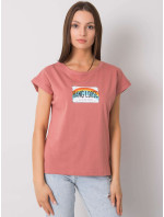 Špinavé růžové bavlněné dámské tričko