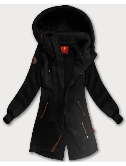 Černá dlouhá dámská mikina s kapucí (AMG-675/2)