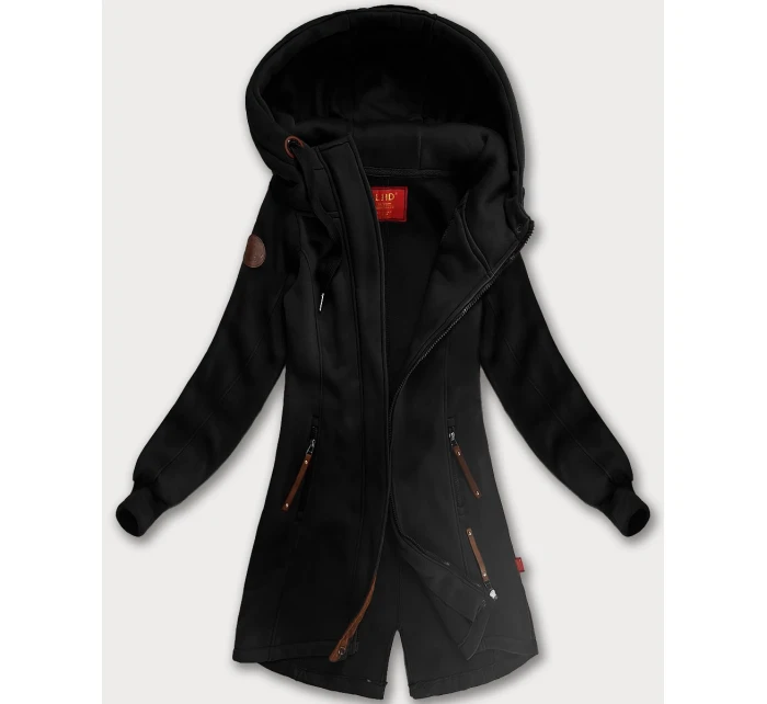 Černá dlouhá dámská mikina s kapucí (AMG-675/2)