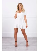 Šaty s vázaným výstřihem do V ecru Šaty s vázaným výstřihem do V ecru