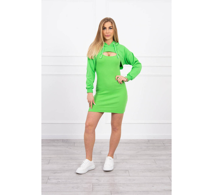Šaty s mikinou zelené neonové