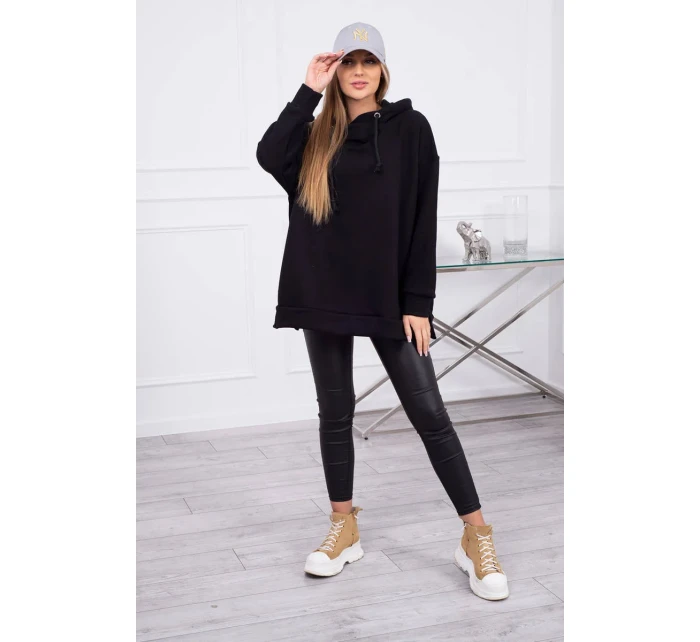 Zateplená mikina se zipem na boku černá