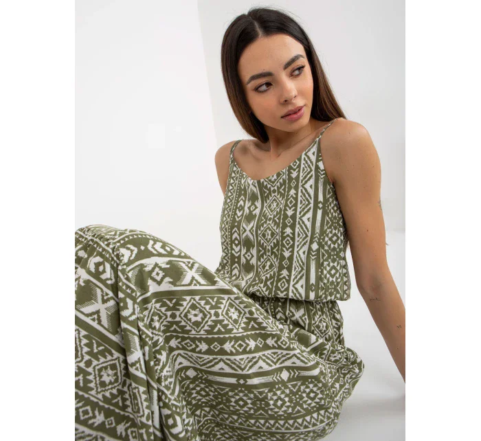 Dámské šaty D73771R30313B khaki - FPrice Dámské šaty D73771R30313B khaki - FPrice