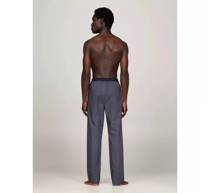 Pánské pyžamové kalhoty UM0UM02993 02E tm. modré s potiskem - Tommy Hilfiger