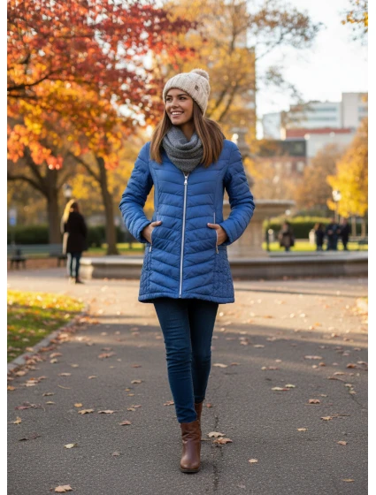 Dámská sezónní bunda 21809 modrá - FPrice Dámská sezónní bunda 21809 modrá - FPrice