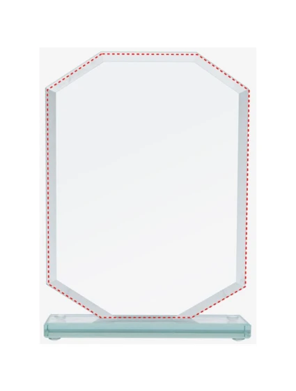 Skleněná trofej s matným podstavcem