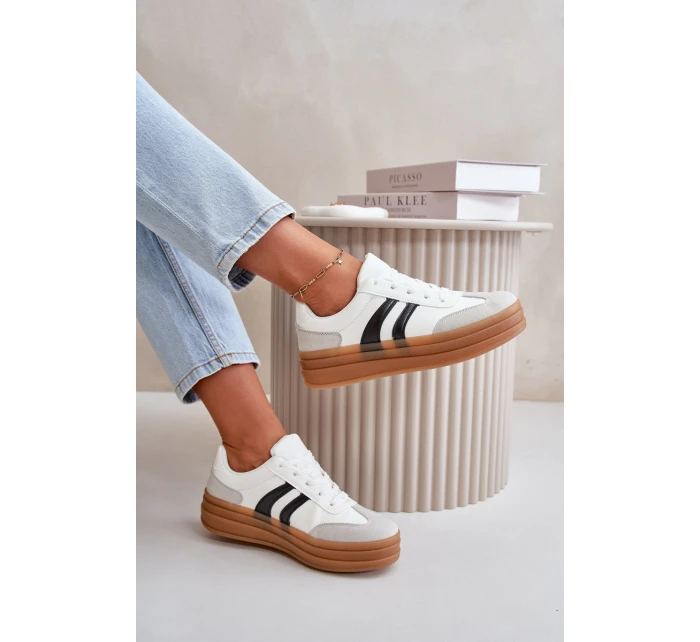 Dámské tenisky na platformě bílo-šedé Nesonice Dámské tenisky na platformě bílo-šedé Nesonice