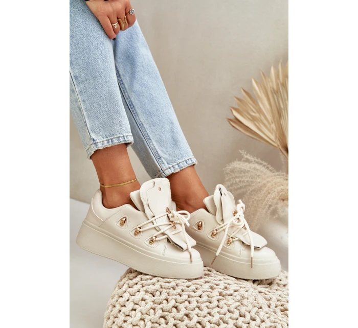 Dámské tenisky na platformě béžové model 21682864 - Boto Dámské tenisky na platformě béžové model 21682864 - Boto