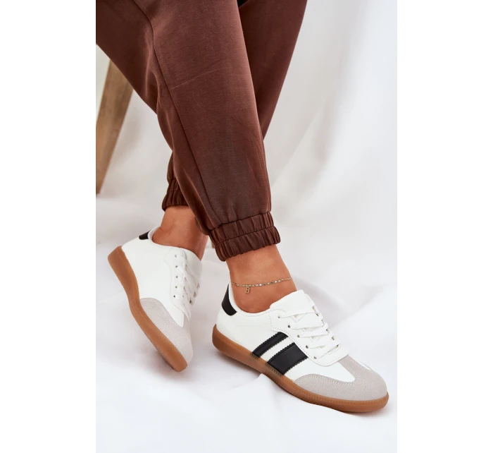 Nízké dámské sneakersy z eko kůže bílé Nonalorin