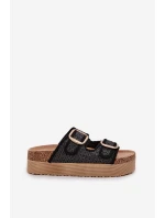 Sandály S Pletením A Sponami Na Masivní Platformě Černé Aralissea Sandály S Pletením A Sponami Na Masivní Platformě Černé Aralissea