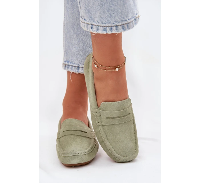 Dámské Semišové Mokasíny Big Star model 21693792 Zelené - Big Star Shoes