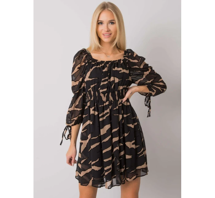 Šaty LC SK 22K 3040.19P černá a béžová