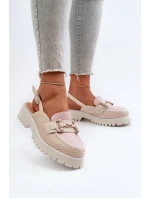 Dámské sandály na plochém podpatku s ozdobou Béžová D&A Dámské sandály na plochém podpatku s ozdobou Béžová D&A