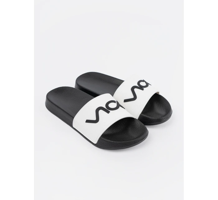 Luxusní Biało-czarny nazouváky dámské na plochém podpatku Luxusní Biało-czarny nazouváky dámské na plochém podpatku